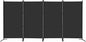 MAYOLIAH 4 Panel Privacy Screen Room Dividers 6FT Tall Portable Office Wall Divider for Rooms Separator 136"x20"x71", Black