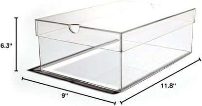 OnDisplay Luxury Acrylic Shoe Box - Clear Lucite Shoebox with Lid (Medium/Women's)