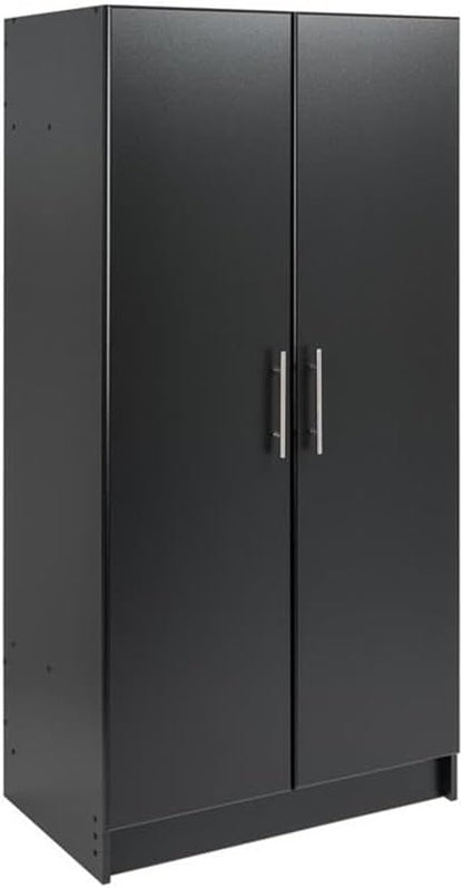 Pemberly Row 32" Contemporary Wardrobe Cabinet in Black