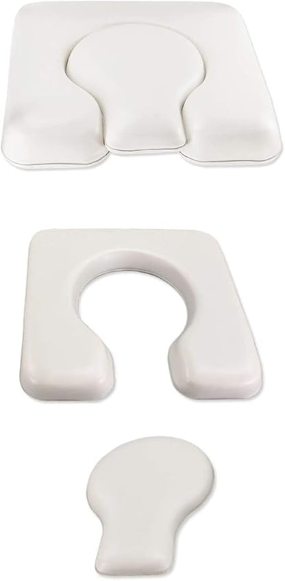 MUUL-WHCH Commode Seat Cushion, White U Shape Padded Cushion for Bedside Commodes, Chair, Shower Wheelchair