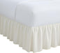 Rajlinen Ruffled Bed Skirt King, 12 Inch Drop Dust Ruffle with Split Corners, 100% Microfiber Bedskirt with Platform, Three-Sided Coverage Ruffled Gathering Design, Ivory