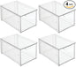 mDesign Plastic Stackable Bathroom Storage with Pull Out Bin Organizer Drawer for Cabinet, Vanity, Shelf, Cupboard, Cabinet, or Closet Organization - Lumiere Collection - 4 Pack - Clear