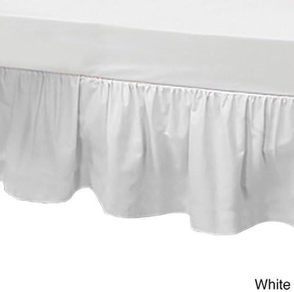 Rajlinen Ruffled Bed Skirt Twin, 12 Inch Drop Dust Ruffle with Split Corners, 100% Microfiber Bedskirt with Platform, Three-Sided Coverage Ruffled Gathering Design, White
