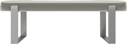 VANT Upholstered Bed Bench - Metallic Neutral Champagne - Brushed Nickel - Contemporary Modern, Bedroom Bench Seat, Hallway, or Entryway