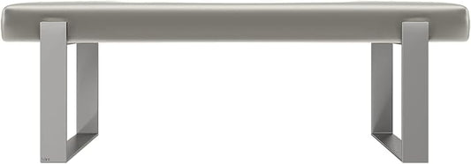 VANT Upholstered Bed Bench - Metallic Neutral Champagne - Brushed Nickel - Contemporary Modern, Bedroom Bench Seat, Hallway, or Entryway