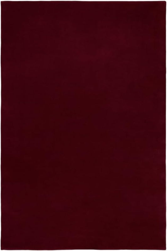 Hand-Tufted Wool Rectangle Area Rug – Soft Premium Wool Carpet for Living Room, Bedroom & Home Décor – 9X13 ft| Deep Wine – Durable, Non-Slip Backing, Handcrafted Rug
