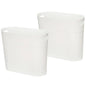 ROYFACC Small Trash Can Plastic Bathroom Wastebasket 3.2 Gallon Slim Garbage Container Bin with Handle for Home Kitchen Bathroom Bedroom Office, 2 Pack (White)