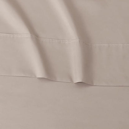 Amazon Basics Lightweight Super Soft Easy Care Microfiber 3-Piece Bed Sheet Set with 14-Inch Deep Pockets, Twin XL, Taupe, Solid (Pack of 4)