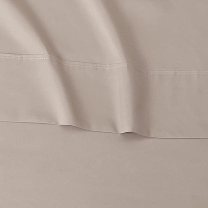 Amazon Basics Lightweight Super Soft Easy Care Microfiber 3-Piece Bed Sheet Set with 14-Inch Deep Pockets, Twin XL, Taupe, Solid