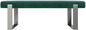 VANT Upholstered Bed Bench - Velvet Emerald Green - Brushed Nickel - Contemporary Modern, Bedroom Bench Seat, Hallway, or Entryway