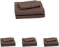 Amazon Basics Lightweight Super Soft Easy Care Microfiber 3-Piece Bed Sheet Set with 14-Inch Deep Pockets, Twin XL, Solid, Chocolate (Pack of 4)