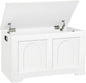 DINZI LVJ Storage Chest, 31.5”Wooden Toy Box with 2 Safety Hinges, Entryway Storage Bench with Flip-Top, Sturdy Storage Trunk for Living Room, Bedroom, Easy Assembly, White