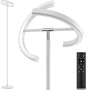 White Floor Lamp, Modern Stepless Dimmable Standing Lamp 3000-6000K, 20W LED Rotatable Reading Tall Lamp, Touch & Remote Control Uplighter Floor Lamps for Living Room Bedroom Office