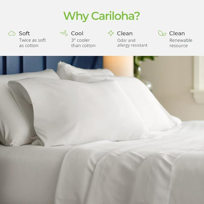 Cariloha Aloha Soft 4-Piece Sheet Set | Coastal Pine | King | Made from 100% Viscose derived from Bamboo | Introductory Sheet Line