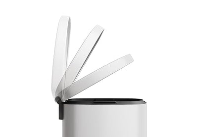 GarveeHome 13 Gal & 2.6 Gal Trash Can Combo Set, Kitchen Trash Can and Bathroom Trash Bin with Lid, Step-On Rustproof Garbage Bin with Inner Bucket, White