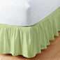 Sage Solid Ruffled Bed Skirt Queen-15 Inch Drop Split Corner, Microfiber Bedskirt with Platform Three Sided Coverage