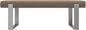 VANT Upholstered Bed Bench - Ribbed Taupe - Brushed Nickel - Contemporary Modern, Bedroom Bench Seat, Hallway, or Entryway