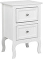 Bonnlo White Nightstand with 2 Drawers, Night Stands for Bedrooms, Small Bed Side Table/White Night Stand with Drawers for Small Spaces, College Dorm, Kids’ Room, Living Room, French, 16W x 12D x 24H