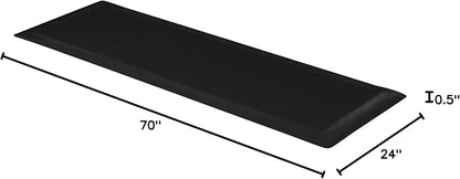 70"x24"x1/2" Thick Medical Bedside Fall Safety Protection Floor Mat for Elderly Senior Handicap,Reducing Injury Risk and Impact, Prevent Bed Falling, Anti Fatigue, Non-Slip Beveled Edge