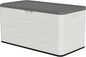 100 Gallon Outdoor Storage Box Waterproof Lockable Resin Deck Box Large, Patio Storage Bin for Pool Accessories Cushion Furniture, Garden Tools, UV-Resistant Outside Delivery Black&White