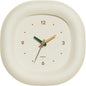 mooas Cute Mini Analog Marshmallow Clock 6.9 Inch Aesthetic Small Silent Bedside Desk Clock Battery Operated Non-Ticking Shelf Clocks for Décor Livingroom Bedroom Kitchen Desktop Gift Clock(Ivory)