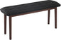 40'' Solid Wood Dining Bench with Cushion, Faux Leather Upholstered Bench for Dining Room Table, Kitchen, Entryway, or Bedroom End of Bed, Black