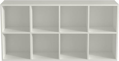 OSCHF 8-Cube Storage Shelf Bookcase - Wooden 4-Tier Floor Standing Open Bookshelf, Modern TV Stand up to 55 Inchs for Home and Office, Warm White
