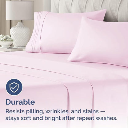King Pillow Cases Set of 2 - Ultra Soft Hotel Quality Pillowcase Covers - Comfy, Cozy, Cooling & Wrinkle Free - Shrink, Stain & Fade Resistant - Machine Washable Pillow Protectors - 2 Piece Set - Pink