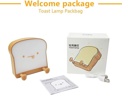 QANYI Cute Night Light Toast Bread LED Night lamp with Rechargeable, Portable Bedroom Bedside Bed lamp Christmas Gifts Ideas for Tween Teenage Teenager Teens Girls Boys Women