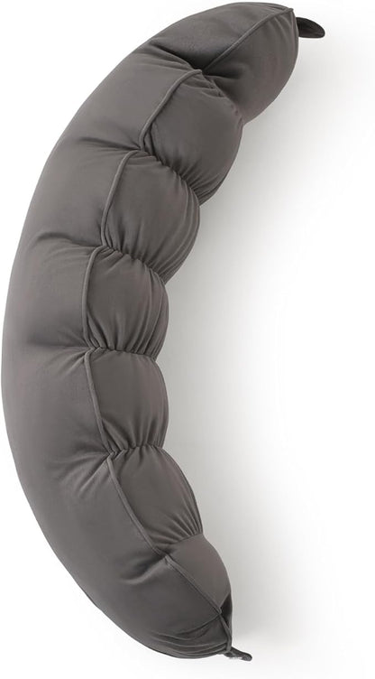 Peallow(Pat. Pend) – Long Round Body Pillow for Adults, Bolster Pillow for Sleeping, Soft and Supportive Pillow for Sleeping & Lumbar Support (Urban Grey, 39")