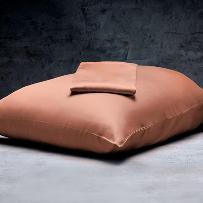 LUXOME 100% Rayon (Viscose) from Bamboo Pillowcase Set (King) | 400 Thread Count | Moisture-Wicking | Envelope Closure | Terracotta