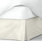 Pleated Bed Skirt Queen Size, 12" Drop with Platform Design for Secure Fit, Split Corners, Wrinkle-Resistant Microfiber for Modern Stylish Look, Tailored Bedding for Hotel Luxury - Ivory