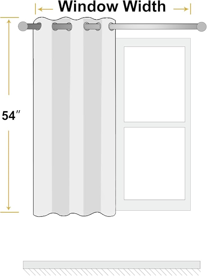 ChrisDowa 100% Blackout Greyish Beige Solid Curtains 54 Inches Long 2 Panels for Bedroom Living Room,Farmhouse Room Darkening Thermal Insulated Soundproof Grommet Top Window Treatment Drapes,52x54