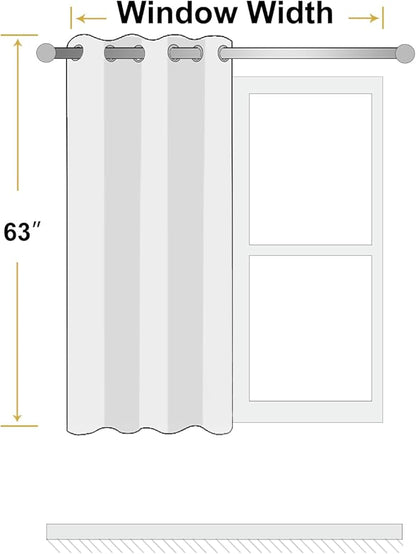 ChrisDowa 100% Blackout Terracotta Solid Curtains 63 Inches Long 2 Panels for Bedroom Living Room,Farmhouse Room Darkening Thermal Insulated Soundproof Grommet Top Window Treatment Drapes,52x63