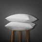 Globon Luxury Down Pillows Queen Size Set of 2 for Side Sleepers, 100% Cotton Shell Hotel Collection Bed Pillow for Sleeping, Firm Down Surrounded Feather Pillow 20" x 30"
