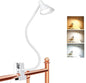 Clip on Light USB Reading Light, Eye Care Dimmable Reading Lamp Flexible Goose Neck Clip on Lamp for Bed Headboard Desk Bedside Dorm - White