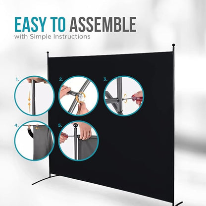 Steel-AID Single-Panel Privacy Room Divider – Folding Partition Privacy Screen for Office, Classroom, Dorm Room, Kids Room, Studio, Conference - 71" x 72" - Easy to Assemble, Freestanding & Foldable