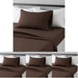 Amazon Basics Lightweight Super Soft Easy Care Wrinkle Free Microfiber 3 Piece Bed Sheet Set with 14-Inch Deep Pockets, Twin, Chocolate, Solid, Kids, Men & Women Bedding (Pack of 4)