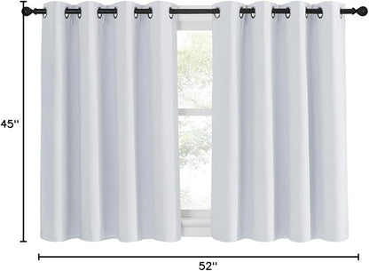 NICETOWN Room Darkening Curtain for Living Room - Window Treatment Thermal Insulated Grommet Room Darkening Panel/Drape for Bedroom (1 Panel, 52 by 45, Greyish White)