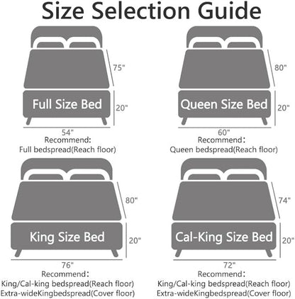 CHIXIN Bedspread Coverlet Set Queen Size - Lightweight Bedding Cover - Beautiful Stitching - 5 Piece Reversible Bedspread - Luxury Damask Paisley Pattern (Queen, Lavender)