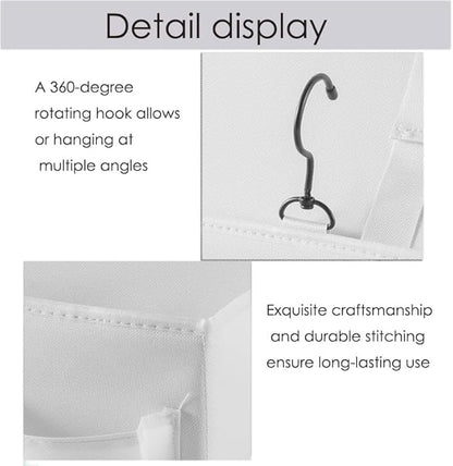 Bedside Caddy Bedside Storage Organizer ,Bed Caddy With Thickened Material Suitable for Homes, Dormitories, Hospitals, Cribs, RVs，Great for Magazines,Books ,Remote, Phone (white)