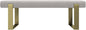 VANT Upholstered Bed Bench - Ribbed Stone - Burnished Brass - Contemporary Modern, Bedroom Bench Seat, Hallway, or Entryway