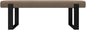 VANT Upholstered Bed Bench - Ribbed Taupe - Matte Black - Contemporary Modern, Bedroom Bench Seat, Hallway, or Entryway