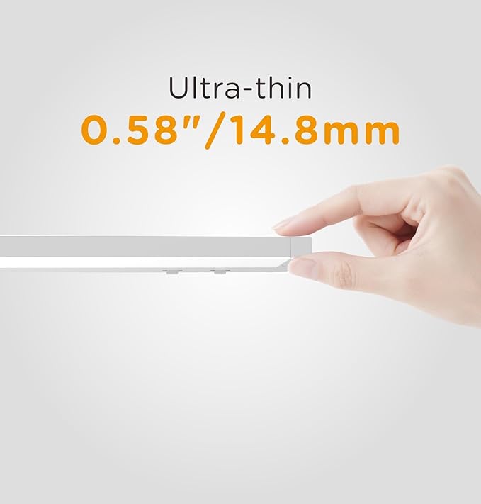 12 Inch Under Cabinet Lighting Plug in, 7W 120V 3 Color 3000K/4000K/5000K, 3 Brightness, Super Bright, Ultra Thin Under Counter Lights for Kitchen, Linkable LED Cabinet Light, White 2Pack