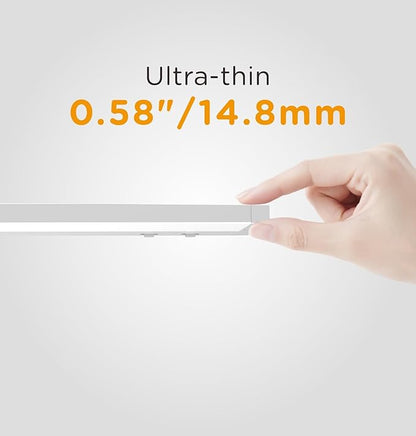 12 Inch Under Cabinet Lighting Plug in, 7W 120V 3 Color 3000K/4000K/5000K, 3 Brightness, Super Bright, Ultra Thin Under Counter Lights for Kitchen, Linkable LED Cabinet Light, White 2Pack