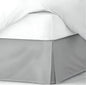 Pleated Bed Skirt Queen Size, 14" Drop with Platform Design for Secure Fit, Split Corners, Wrinkle-Resistant Microfiber for Modern Stylish Look, Tailored Bedding for Hotel Luxury - Light Grey