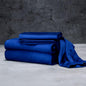 LUXOME Luxury Sheet Set | 100% Rayon (Viscose) from Bamboo | Split King - Sapphire | Deep Pockets | 5-Piece Set (2 Fitted, Flat, 2 Pillowcases)