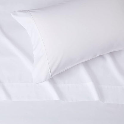 Amazon Basics Lightweight Super Soft Easy Care Dorm-Friendly, Microfiber 3 Piece Bed Sheet Set with 14-Inch Deep Pockets, Twin XL, Bright White, Solid