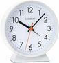 No Ticking Silent Alarm Clock,Easy to Read and Use,Ascending Sound,1 AA Battery Operated,Snooze Light,Bedside Desk Clock,White
