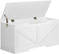 HOOBRO Storage Bench, 39.4” Retro Wooden Storage Chest with U-Shaped Cut-Out Pull, Safety Hinge, Supports 220 lb and Easy Assembly for Toy Box Organizer (White) WT771CW01